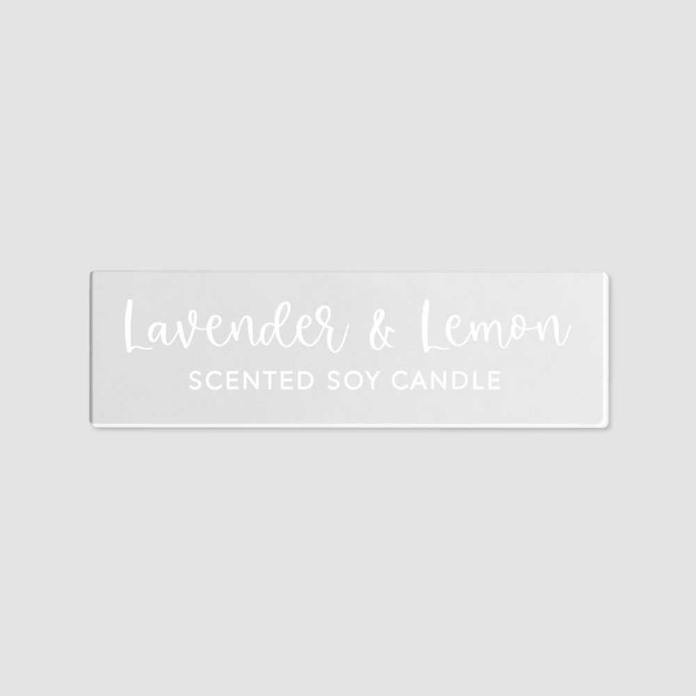 Personalised Candle Label - 50 Uds. De etiquetas adhesivas transparentes