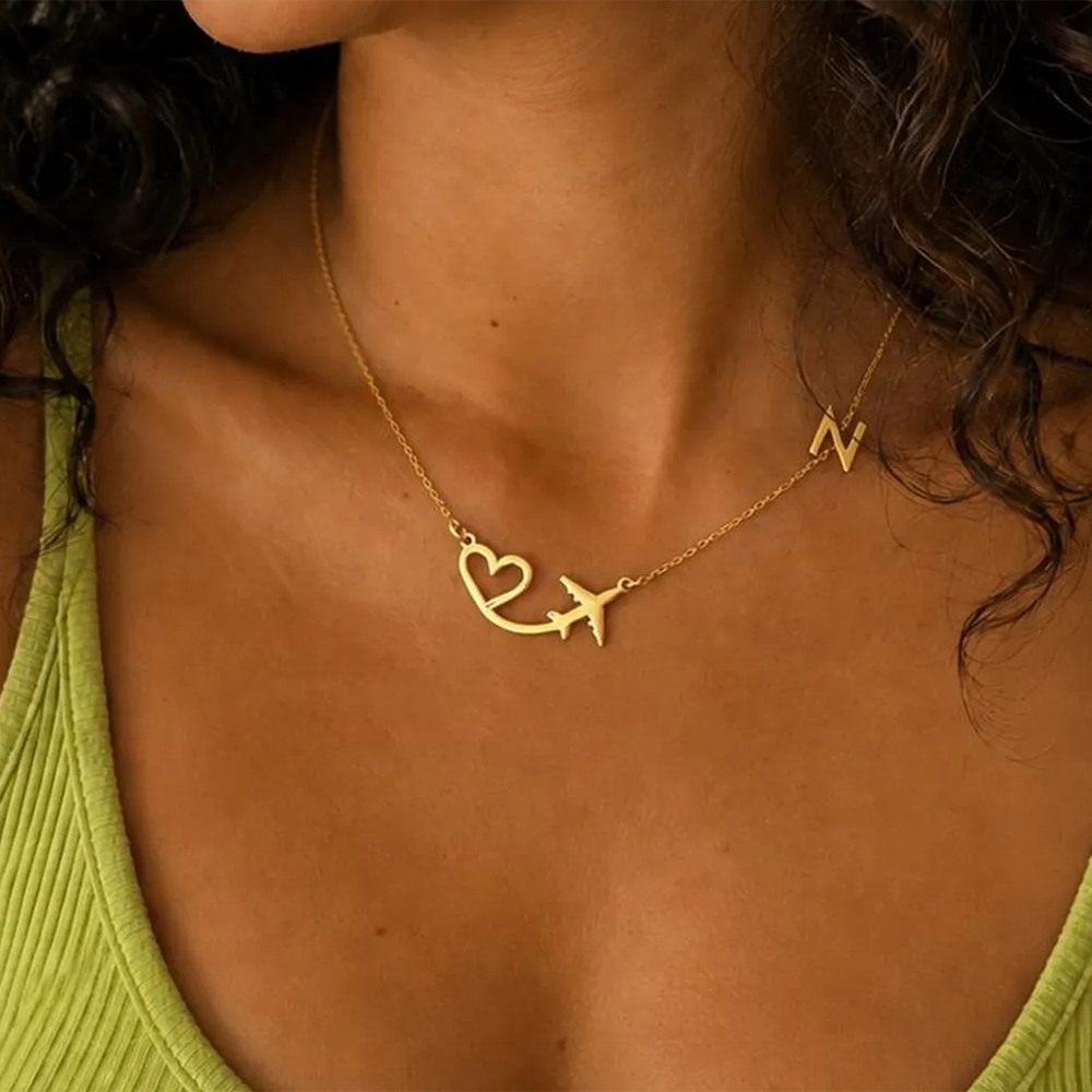 Collar con colgante de avión y - Name Necklace Custom reseña y precio